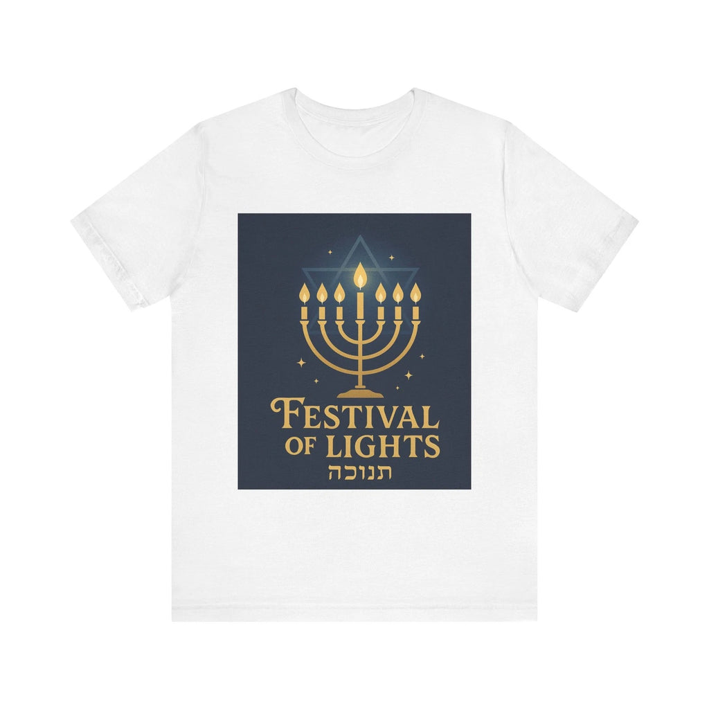 Festival of Lights Menorah T-Shirt | Hanukkah Candle Design