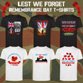 Remembrance Day Lest We Forget T-Shirt D Day Poppy Royal Armed Forces UK Tee Top
