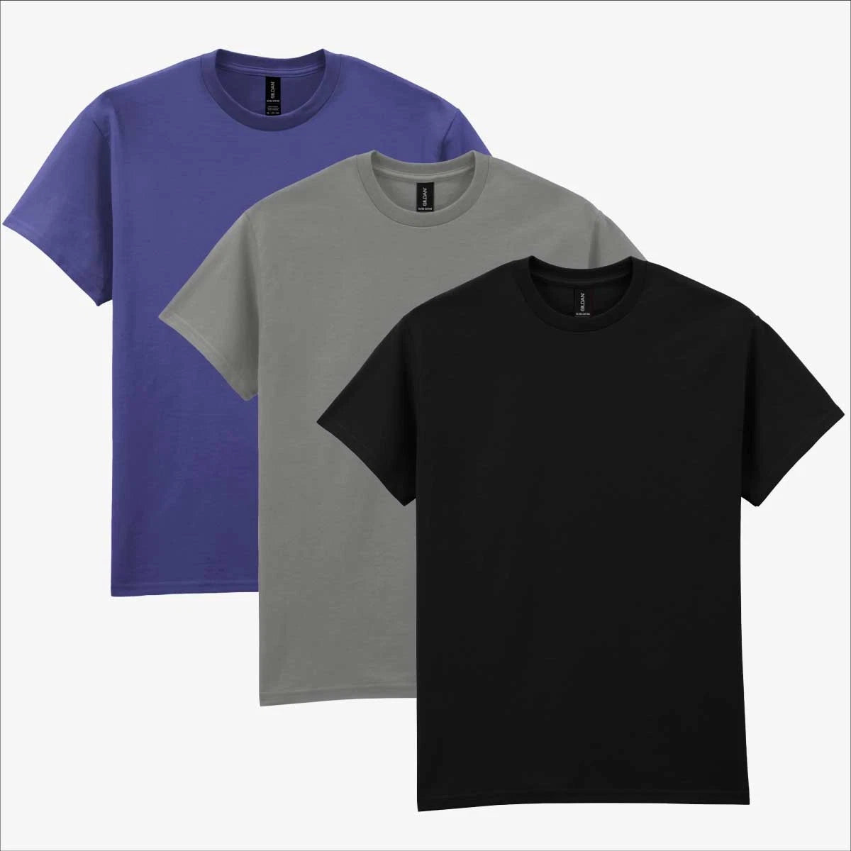 Gildan Ultra Cotton T-Shirt 3 Pack | Mens Metro Urban Plain Colours Tee