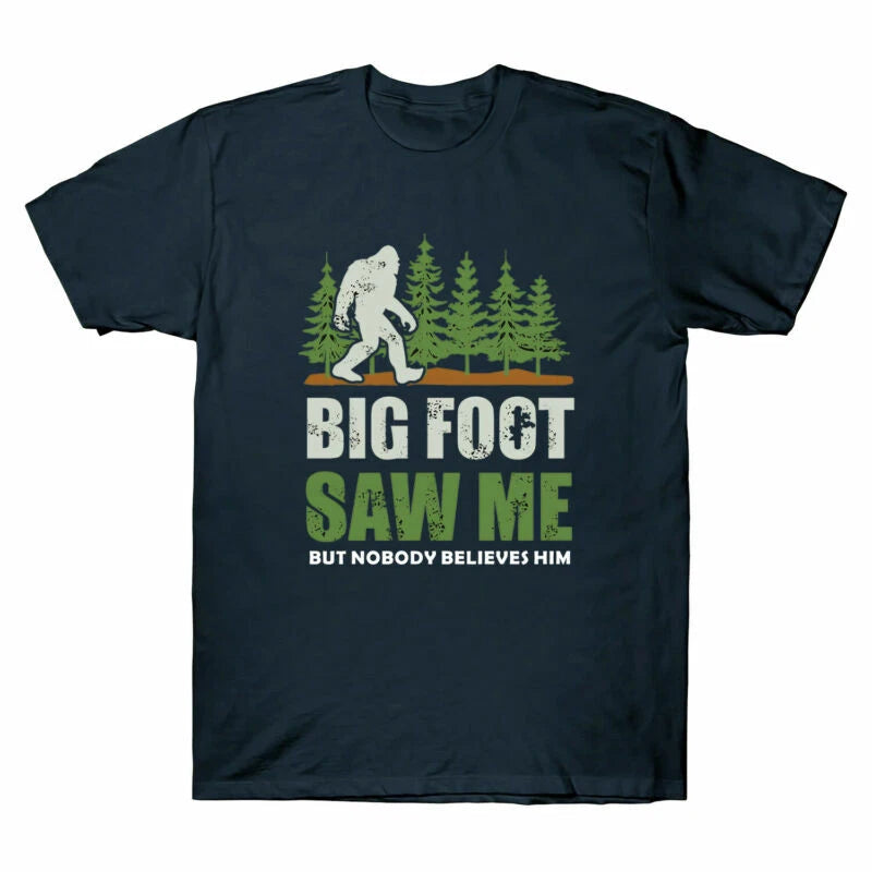 Him Me But Nobody Bigfoot Tee Sasquatch Short Saw gifts T-Shirt Believes Sleeve