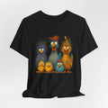 Colorful Funny Chicken Family T-Shirt Crazy Cartoon Farm Animal Poultry Lover