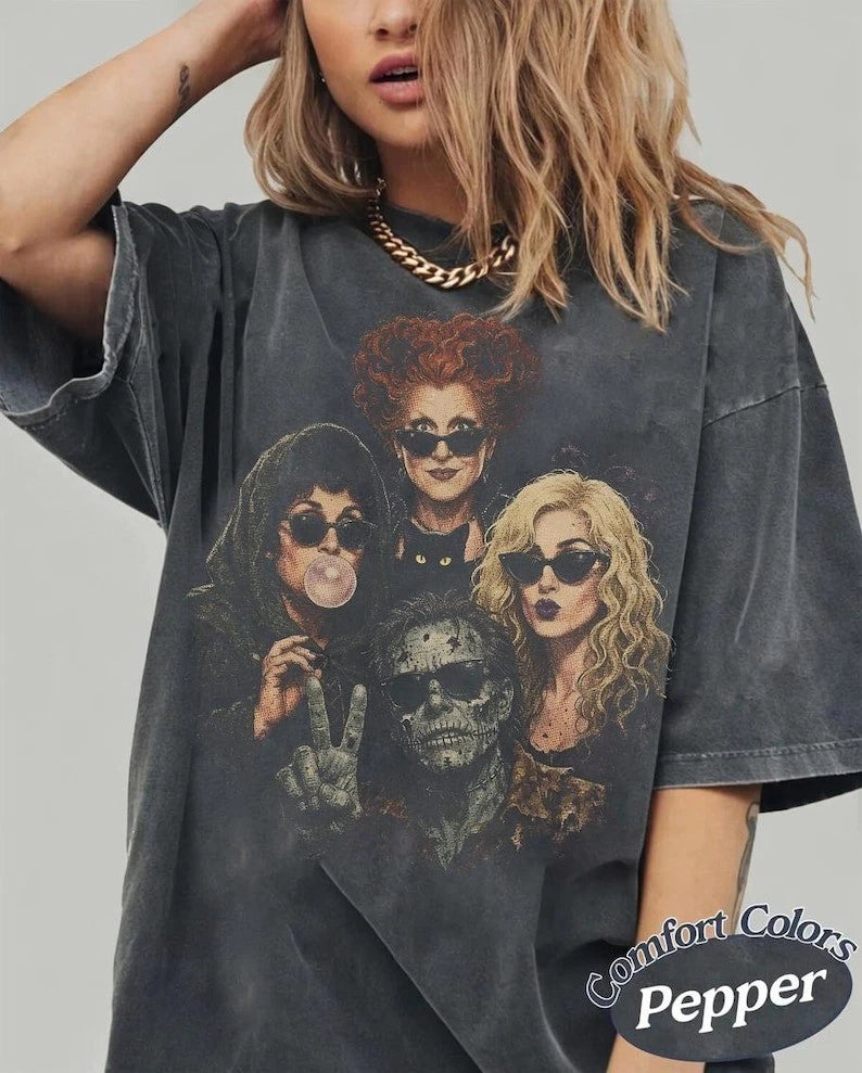 Retro Halloween Hocus Pocus Portrait Selfie Shirt, Hocus Pocus Sanderson Sisters