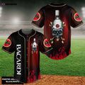 Skull With Bacardi Baseball Jersey - Aopprinter