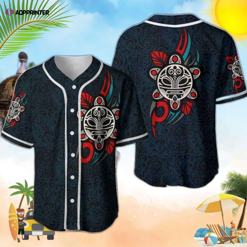 Sol Taino Puerto Rico Symbol Baseball Jersey - Aopprinter