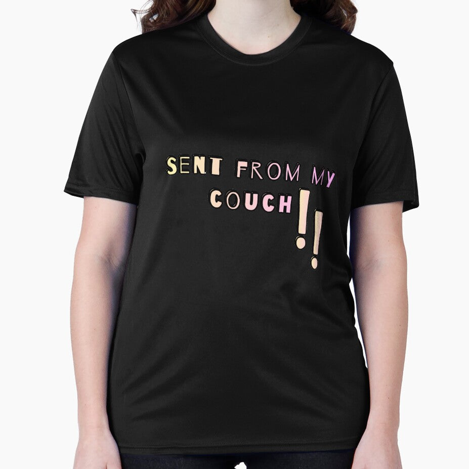 Sent from my couch ! pink Corporate Satire Design by GlistenStudio