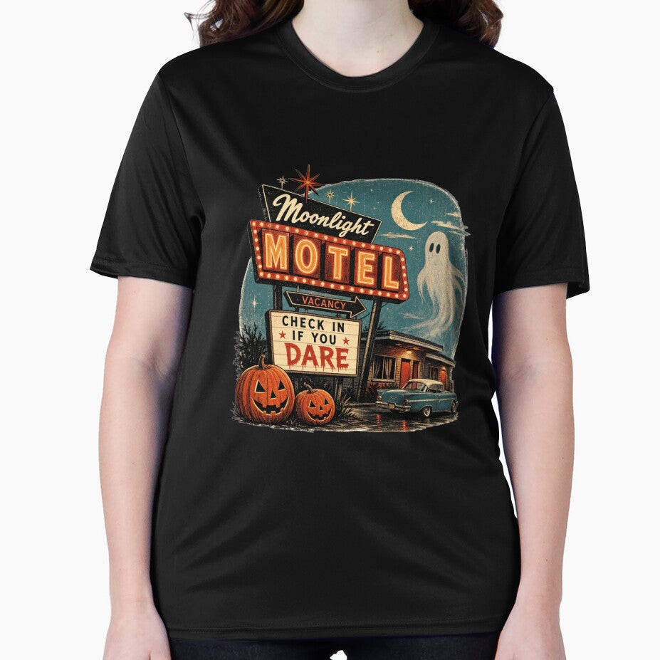Vintage Haunted Motel Halloween  – Spooky Ghost Retro Road Trip by PIXENTRA