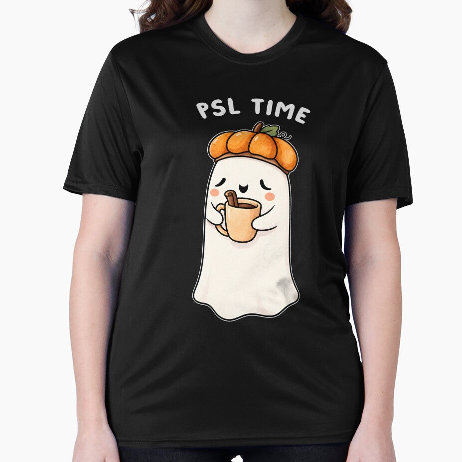 PSL Time Ghost Holding Coffee Pumpkin Spice Latte Halloween by MarlaMaloneShop