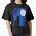 Cat Gazing at the Full Moon by Marymarice