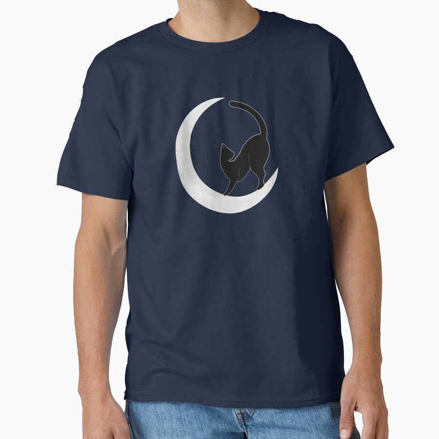 Cat sitting on a crescent moon by SaraM-design