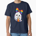 Cute Halloween Ghost with Pumpkin Spice Smoothie | Fall Spooky T-Shirt by davincidigitalusa
