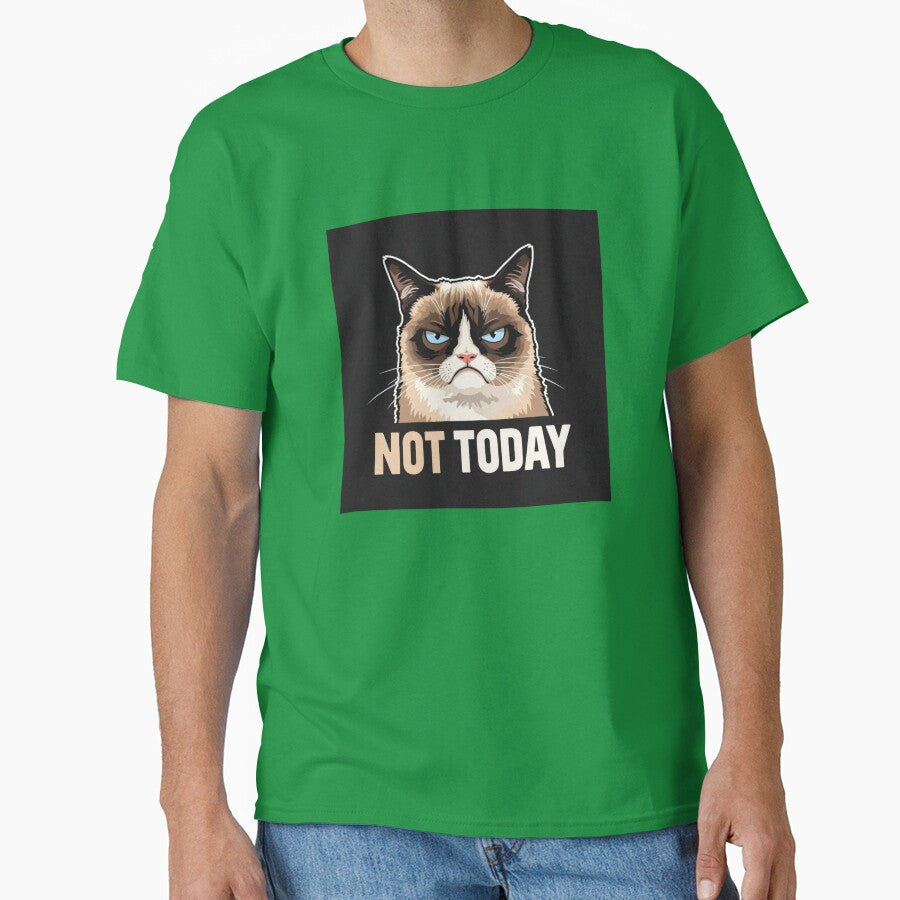 Not Today Scowling Cat Minimalist Design by PunchlinePress