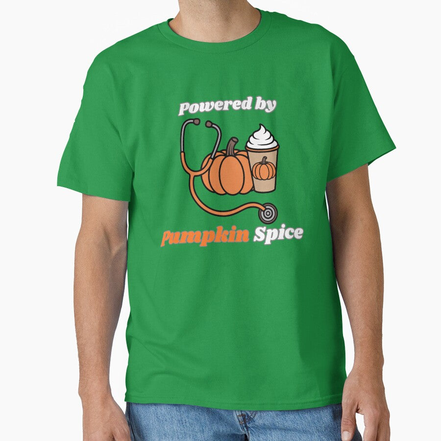 Powered by Pumpkin Spice – Funny Fall Coffee Shirt by RJsTees