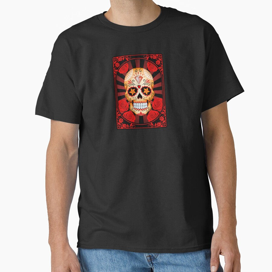 Red Sugar Skull with Roses by JeffBartels