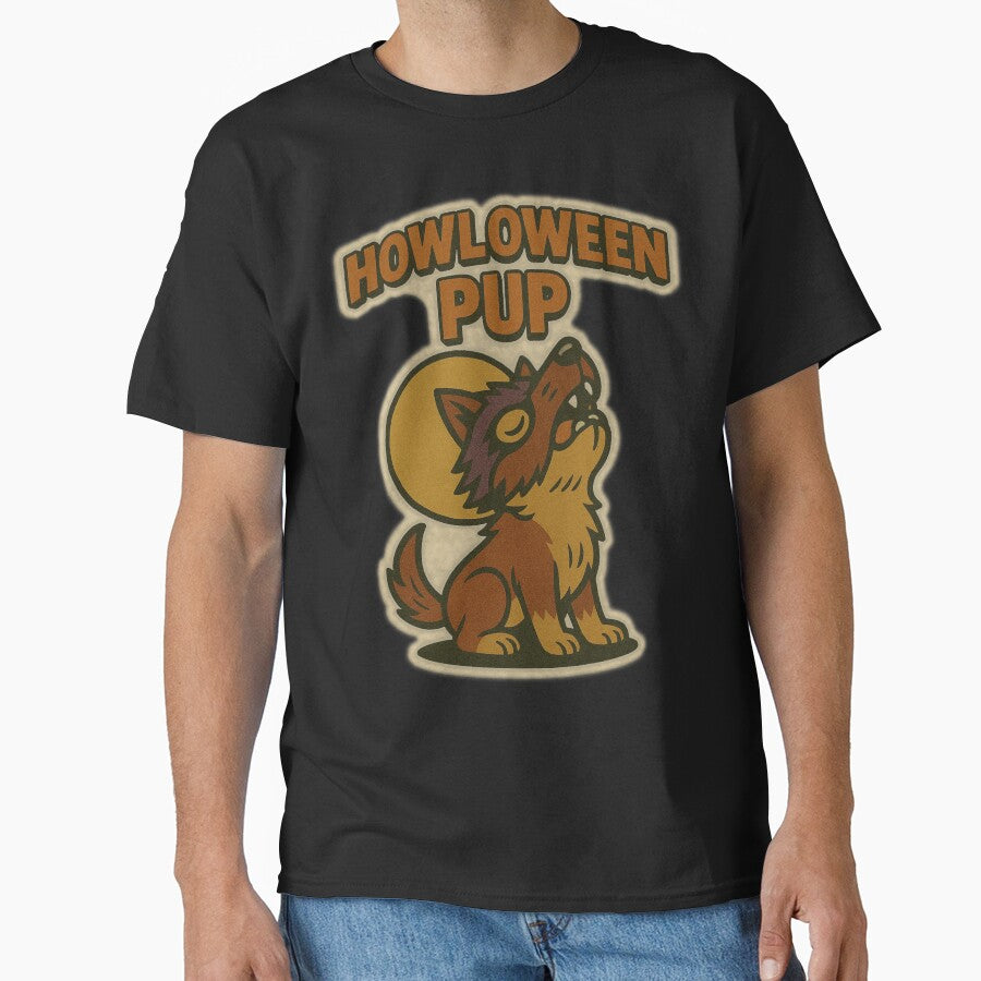 Retro Halloween Pets – Howloween Pup Werewolf Dog Cute Halloween Comic Art by JacobKAurumhead