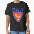 Dad Super Boss Funny Superhero Shield Father Gift Shirt by Funnygiftsstudio