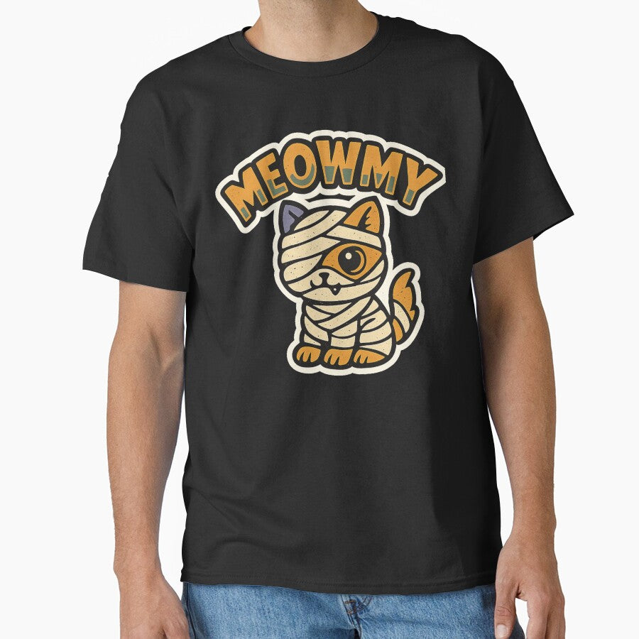 Retro Halloween Pets – Mummy Cat Meowmy Comic Art Sticker by JacobKAurumhead