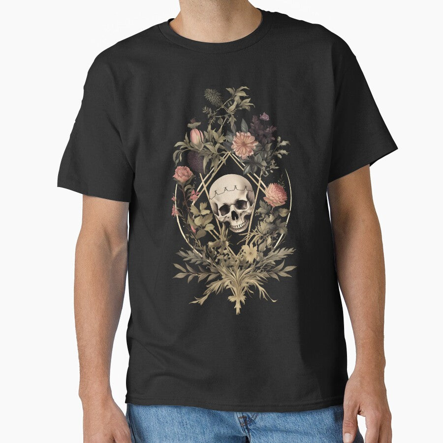 Dark Victorian Skull and Flowers by Enyr