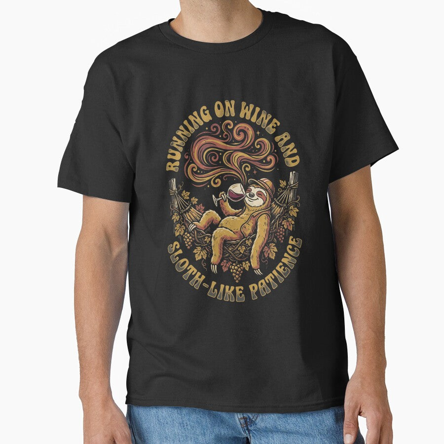 Running On Wine And Sloth Like Patience Retro Sloth Mascot by JaphstarCreatives