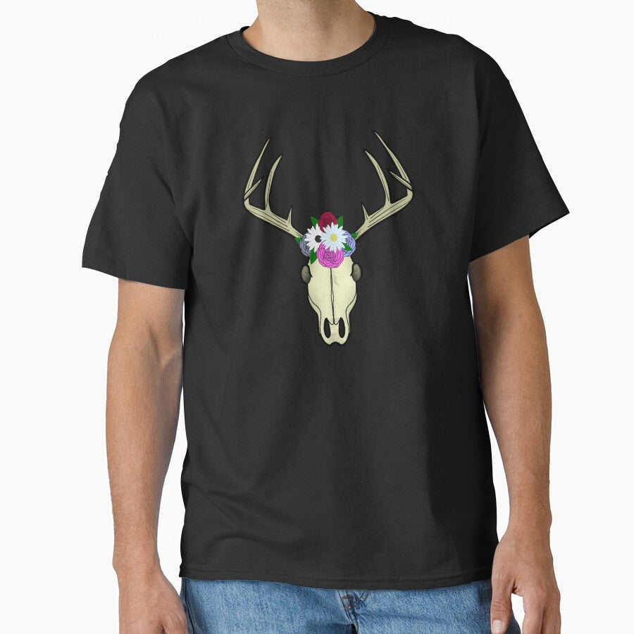 Deer Skull With Flowers by JMDesignHouse