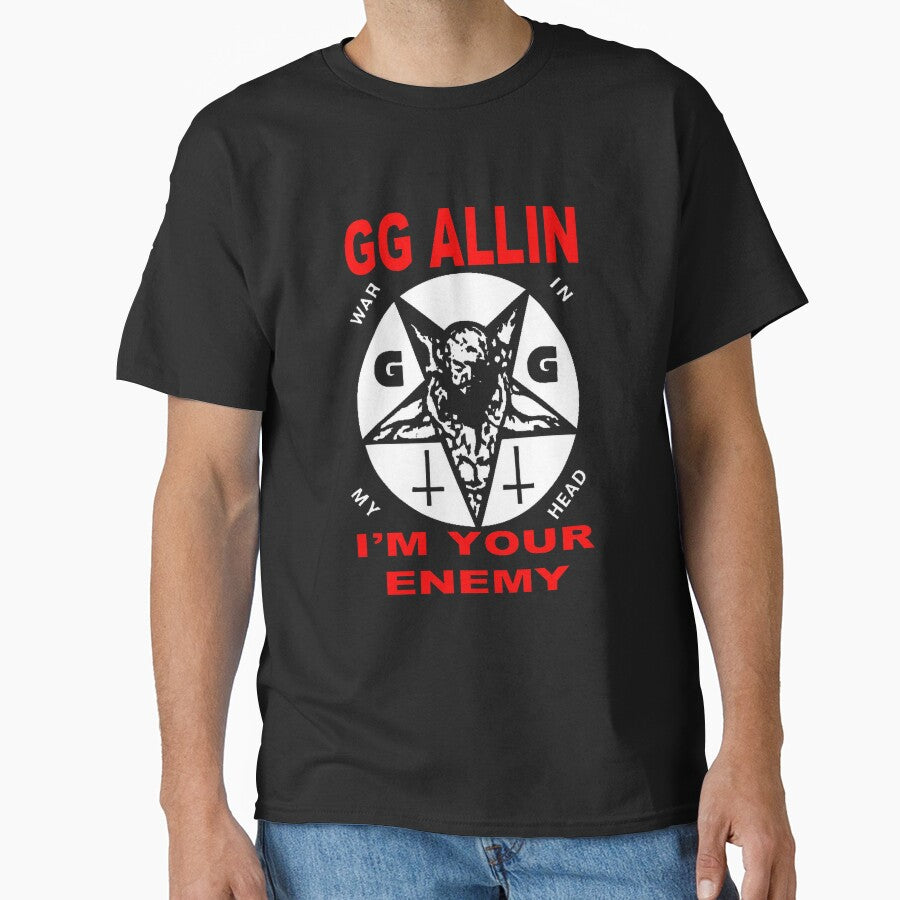 GG Allin War In My Head Pentagram Scum Punk Art by Cat-butt-shirts