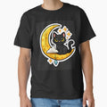 Moonlit Black Cat on Crescent Moon Cute Mystical Sticker Design by Sadia  Jannat