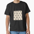 Minimal Black X Pattern Beige Aesthetic Seamless Modern Abstract Brush Stroke Design by WellN