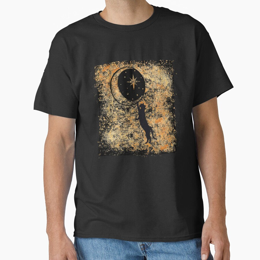 The cat on the moon boho design, gift for cat owners by WuweiDG