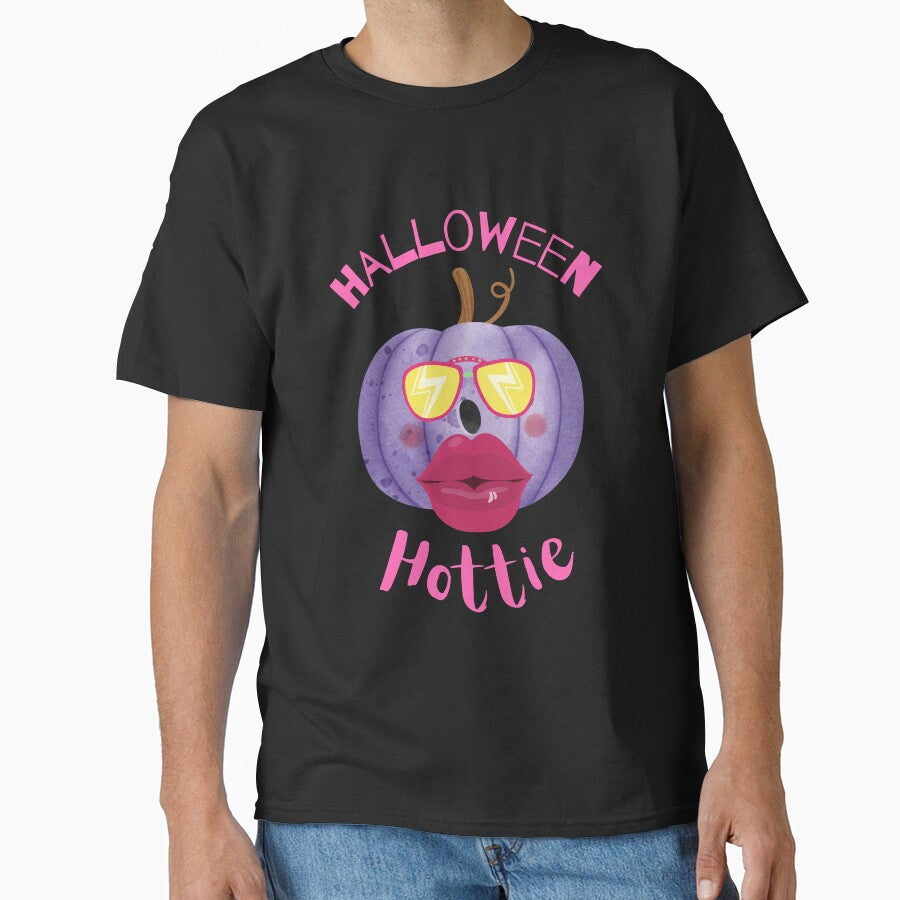 Halloween Hottie (2) (in black) - Funny Halloween Pumpkin Head by CosmicStory