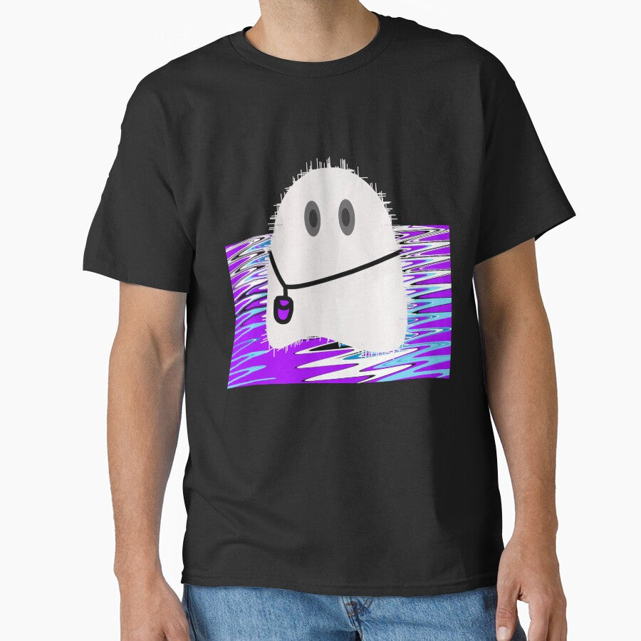 Cute Ghost Purple Pouch Psychedelic Floor by MigWhimsy