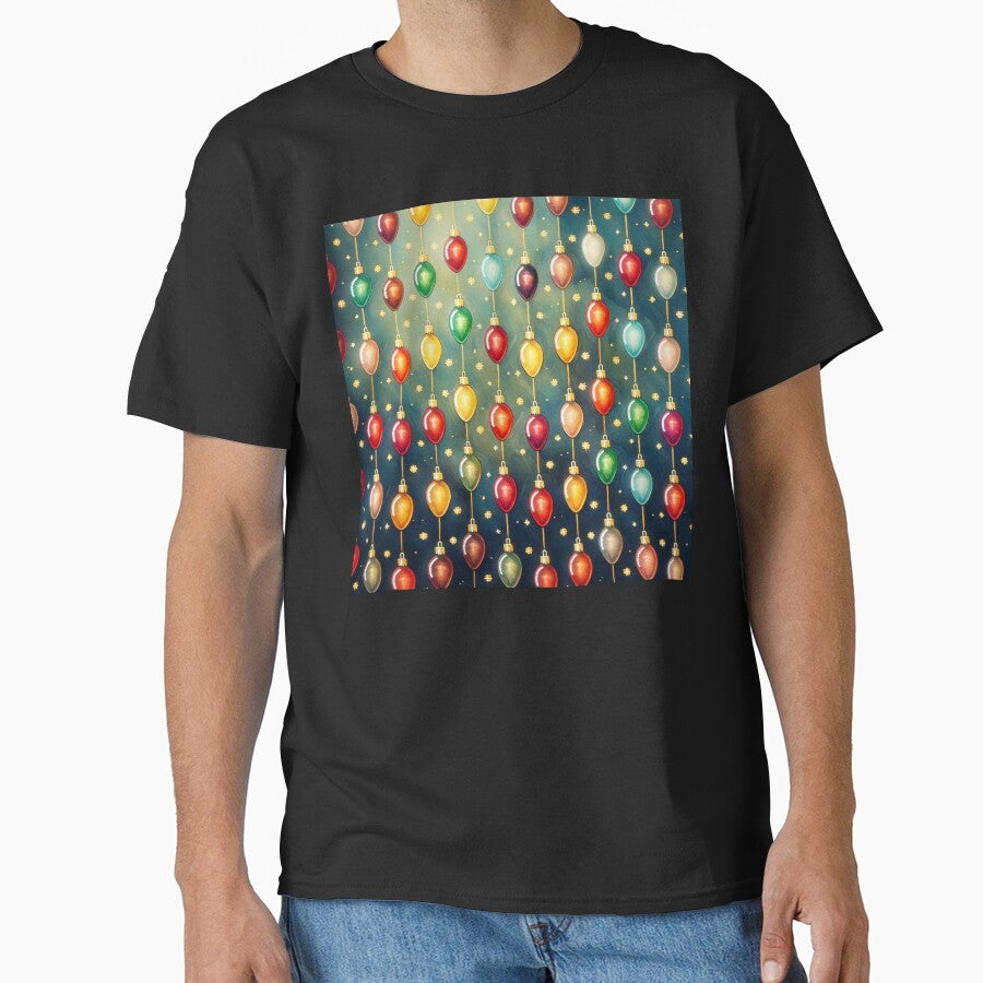 Retro Christmas Lights Pattern by ArtFactoryAI