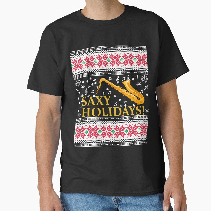 Saxophone Ugly Christmas Sweater - Marching Band Saxophone Christmas Shirt by mrsmitful