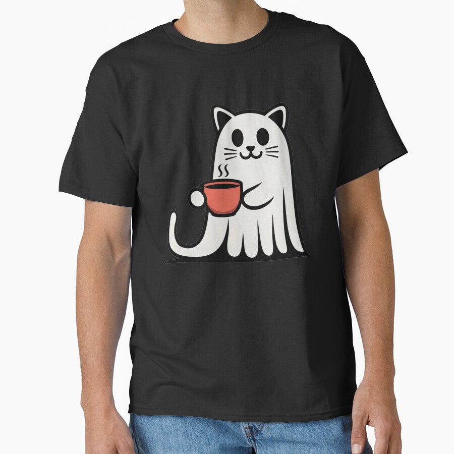 ghost cat with coffee by jkrphoto