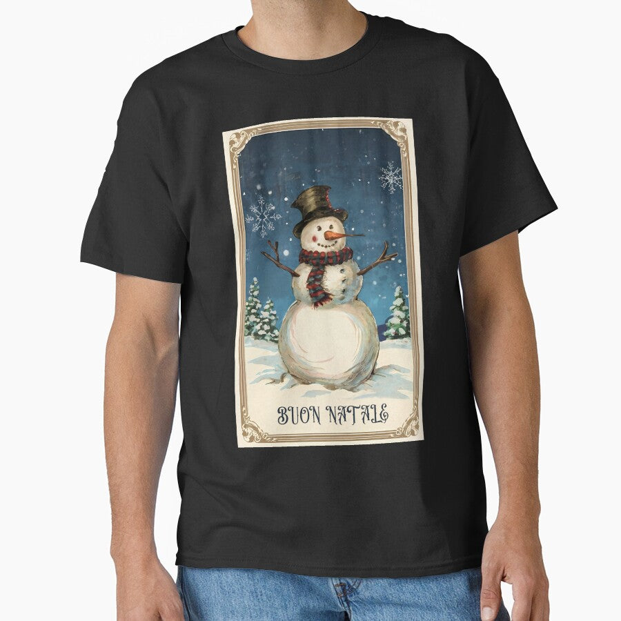Vintage Snowmans Greeting Card: Buon Natale by EmeraldeaDesign