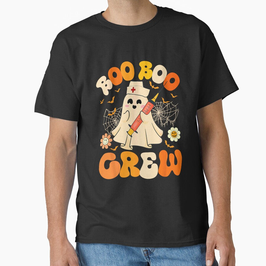 Boo Boo Crew Funny Ghost For Nurse, Retro Halloween Gift For Nursing RN by rosettegeberth