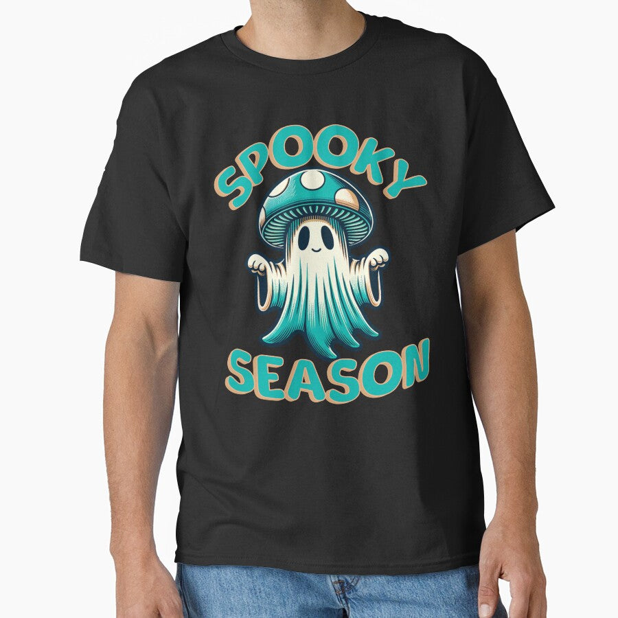 Spooky Season Ghost Mushroom Halloween Art by FieldHouseTees