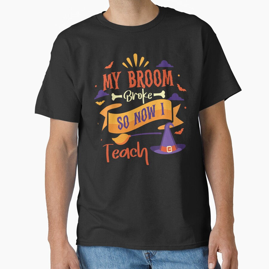 Spooky Teacher Halloween Teach Funny Halloween Teacher T-Shirt by kdllama