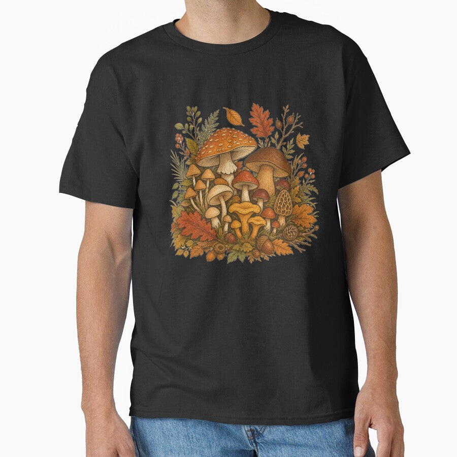 Retro Autumn Mushroom Patch | Woodland Mushroom Ecosystem by Galskap