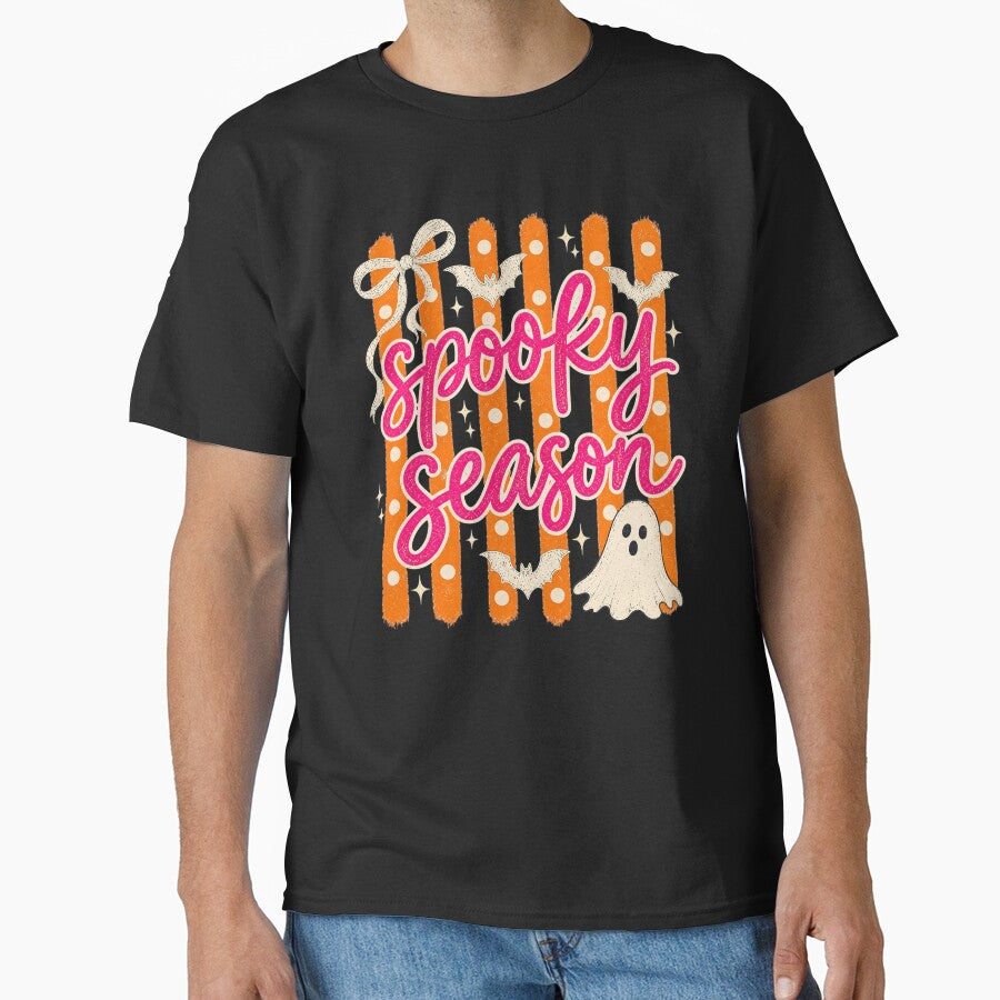 Spooky Season Pink Coquette Bow And Ghost Graphic by Derekquie