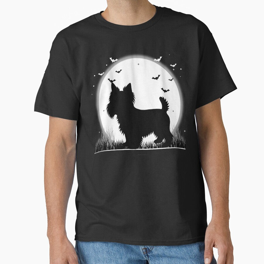 Yorkshire Terrier Dog – Halloween Moon Silhouette by The Real Life Symphony