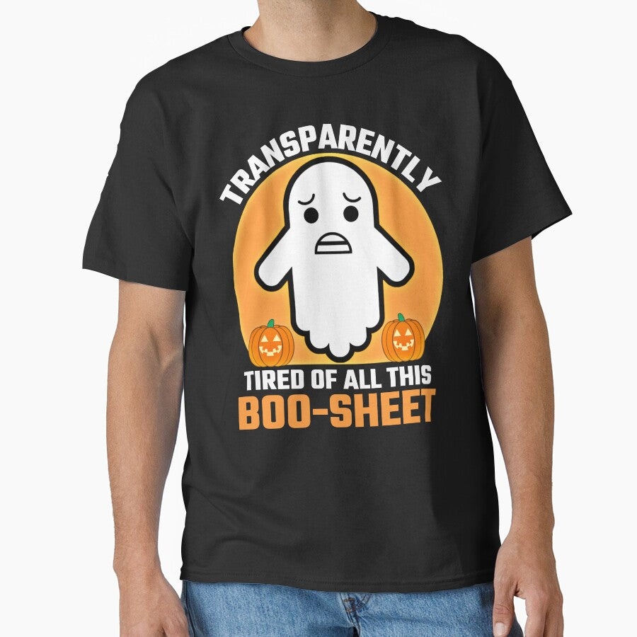 Funny Frustrated Halloween White Sheet Ghost Pun by Sunserize Designs