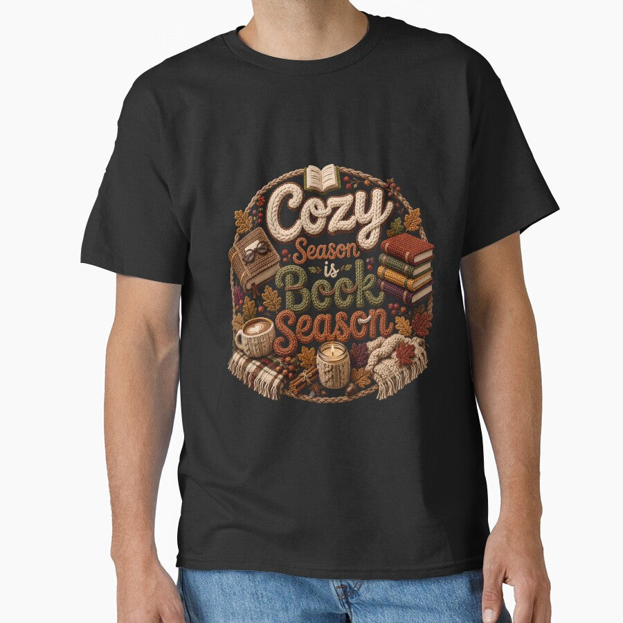 Cozy Season Is Book Season, Book Lover Autumn Reading Gift Classic T-Shirt by podlook