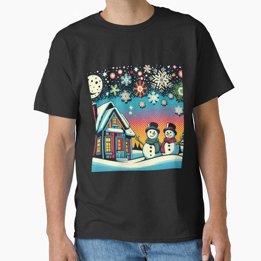 Christmas Vintage Snowmen in front of home ,Christmas Snowmen ,christmas retro,Christmas Vintage by Expressions-Sel