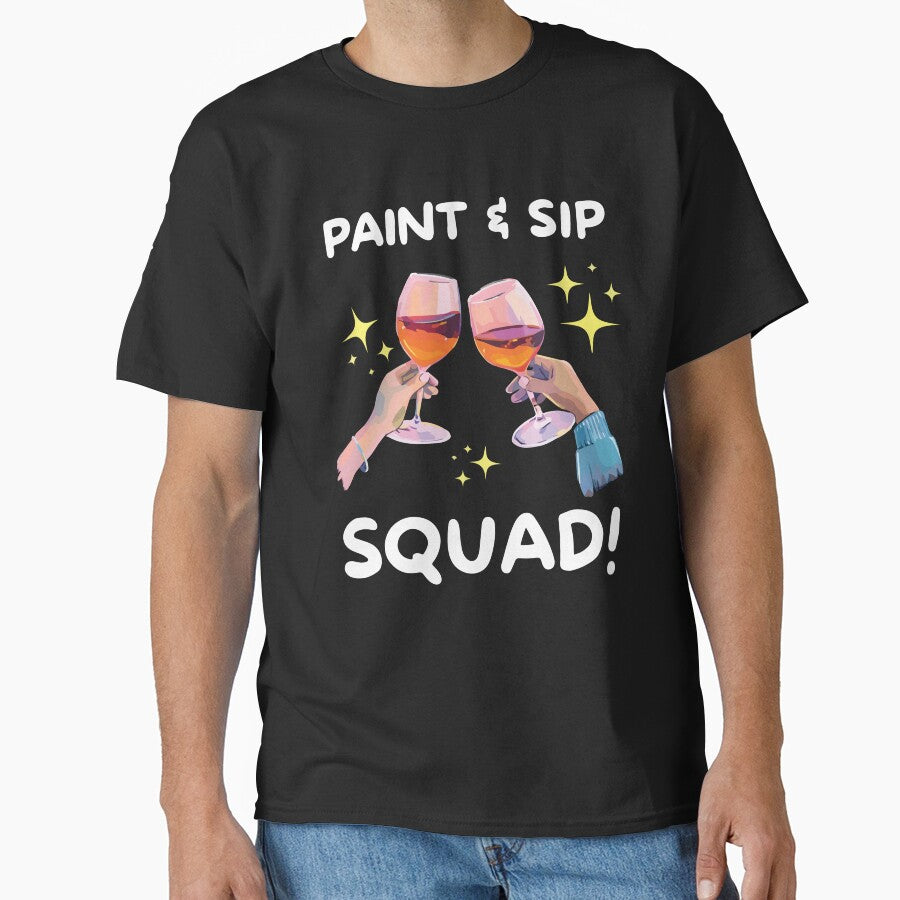 Paint and Sip Squad Funny Wine Party Girls Night Design by kiralynstration