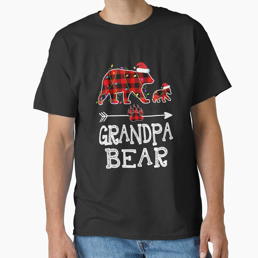 First Christmas as a Papa Red Pattern Grandpa Bear One Cubs Family by MortiStolten