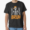 Bruh Skeleton Meme Funny Halloween Skull Design by PosiMCreations