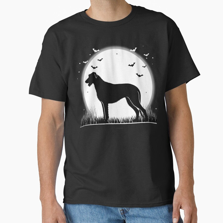 Irish Wolfhound Dog – Halloween Moon Silhouette by The Real Life Symphony