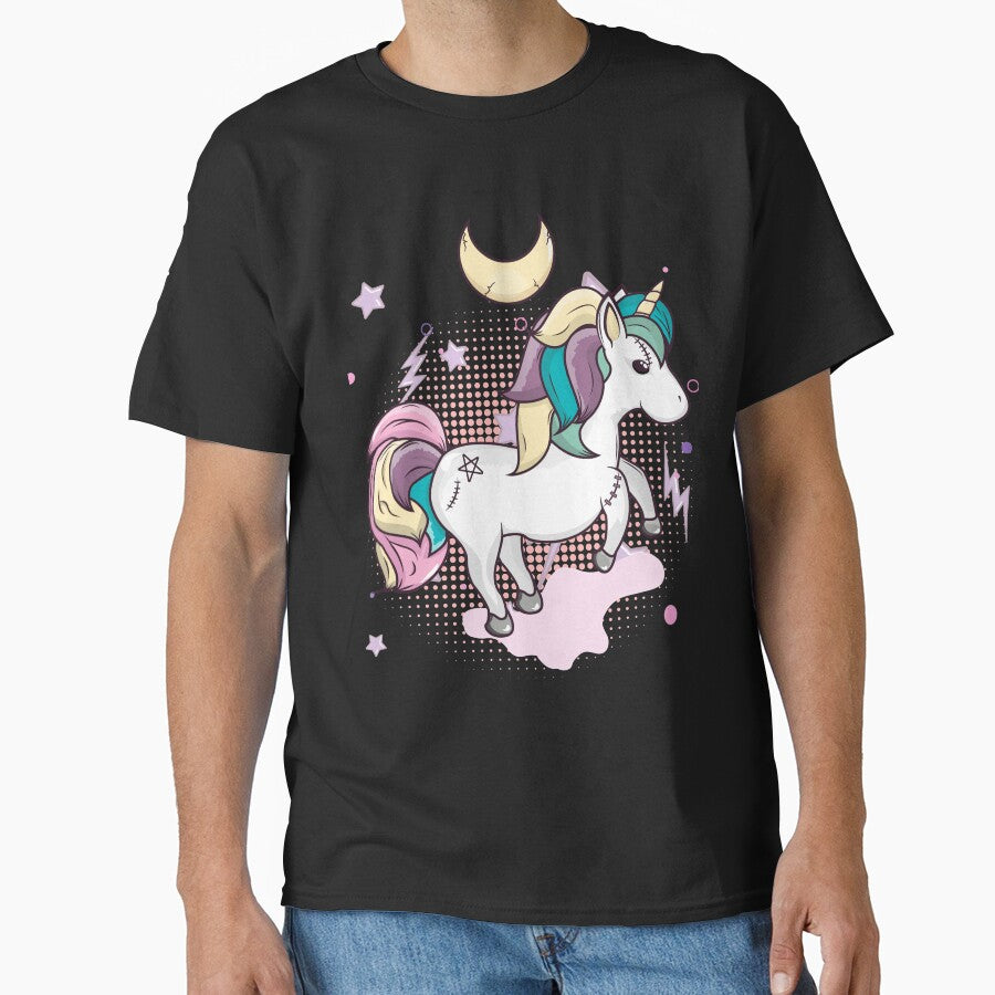 Kawaii Pastel Goth Unicorn Moon by ZavageDesigns