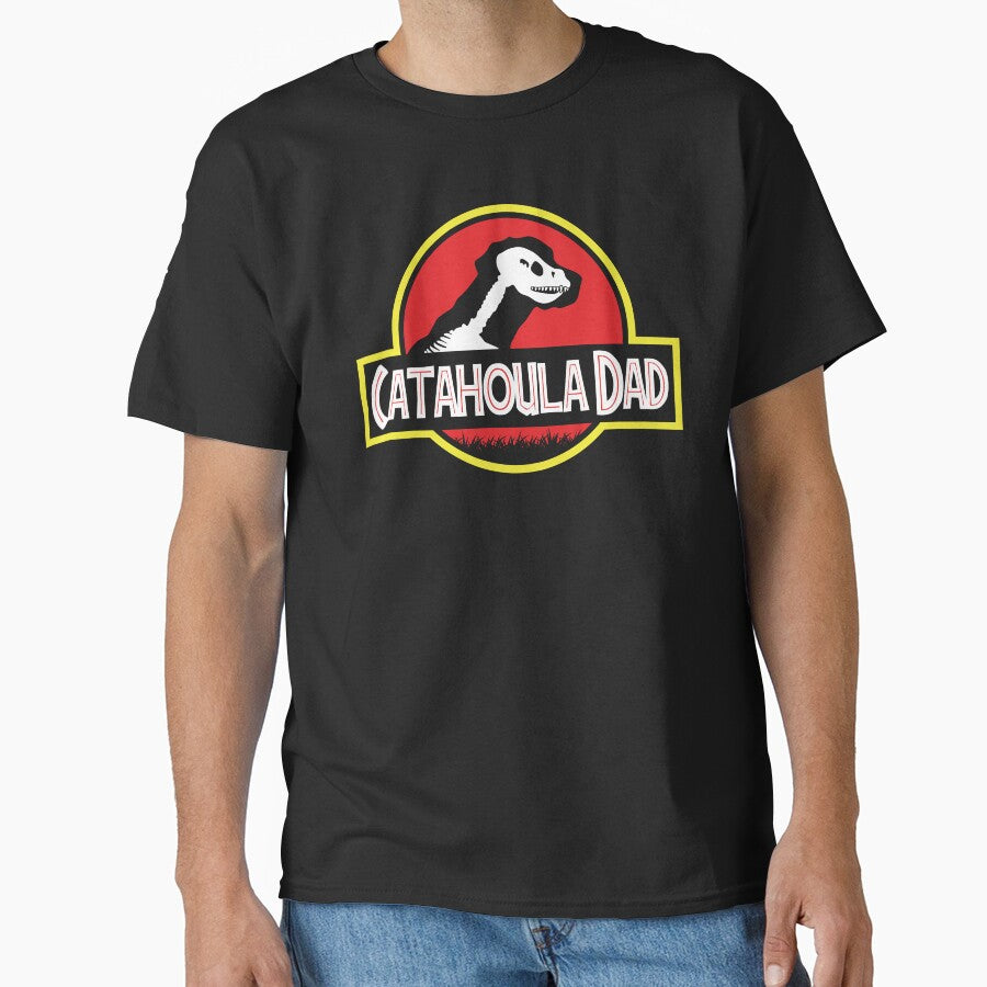 (For Dark Background) Jurassic Catahoula Leopard Dog Dad by More Cute Dogs