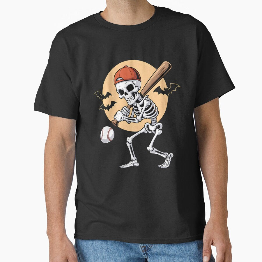 Skeleton Baseball Player Halloween Boys Men Kids Spooky by clothesy7