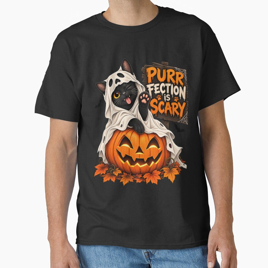 Funny Halloween Cat – Purr Fection Is Scary by Nexavri Art